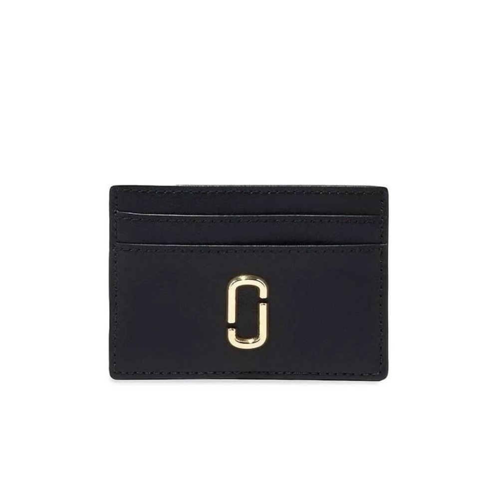 Marc Jacobs Black With Gold Hardware Women's Leather Card Case